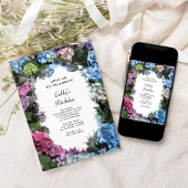 Meerkleurige hydrangea Flowers Birthday Party Kaart