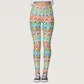 Meerkleurige Ikat Chevron Flame Stitch-Leggings Leggings (Voorkant)