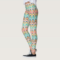 Meerkleurige Ikat Chevron Flame Stitch-Leggings