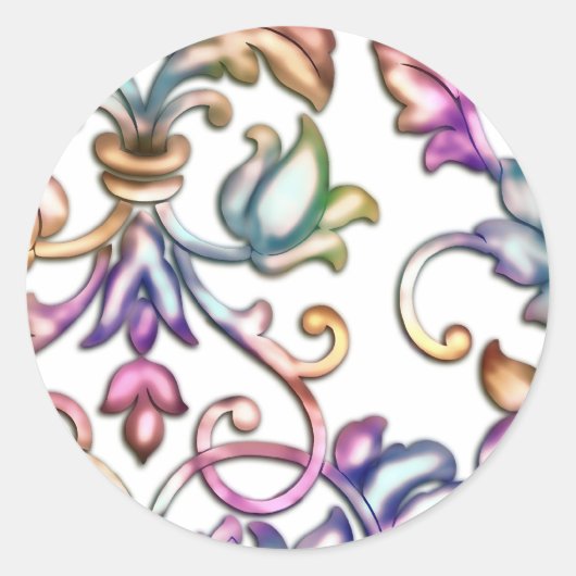 Meerkleurige in reliëf gemaakte schade ronde sticker (Voorkant)