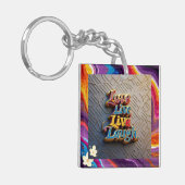 "Meerkleurige Inspirerend Gezegden" Sleutelhanger (Voorkant Links)