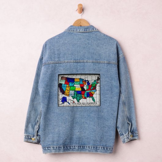 Meerkleurige kaart van de Verenigde Staten die etn Denim Jacket (Hangar)
