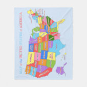 Meerkleurige kaart van de Verenigde Staten Fleece Deken (Voorkant)