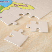 Meerkleurige kaart van de Verenigde Staten Legpuzzel (Zijkant)