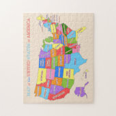 Meerkleurige kaart van de Verenigde Staten Legpuzzel (Verticaal)