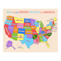 Meerkleurige kaart van de Verenigde Staten