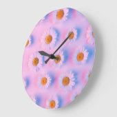 Meerkleurige kamille-array met neonverlichting. grote klok (Hoek)