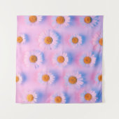 Meerkleurige kamille-array met neonverlichting. wandkleed (Voorkant)