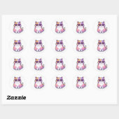 Meerkleurige kat met hart zonnebril sticker (Vel)