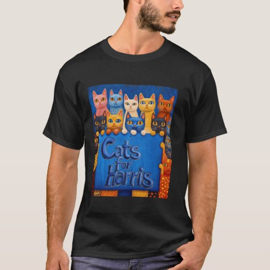 Meerkleurige katten voor Harris Vibrant Kitten Cam T-shirt (Voorkant)