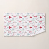 Meerkleurige kerstbomen op een wit bad handdoek (Handdoek)