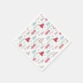 Meerkleurige kerstbomen op een wit servet (Hoek)