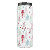 Meerkleurige kerstbomen op een wit thermosbeker (Achterkant)