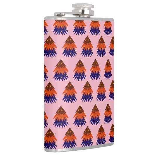 Meerkleurige kerstboom - erlenmeyer heupfles (Rechts)