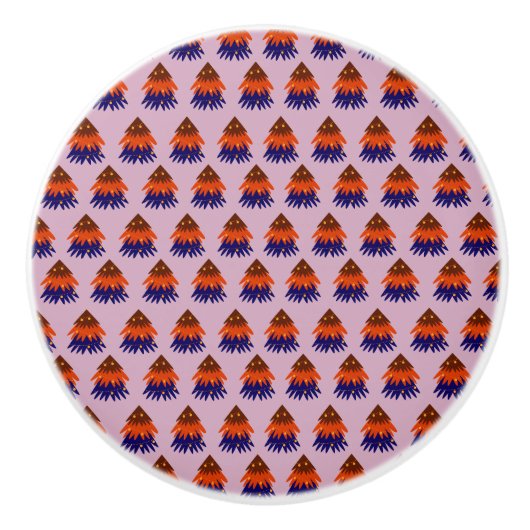 Meerkleurige kerstboom - keramische knop (Voorkant)