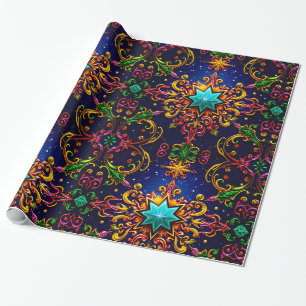 ~ Meerkleurige kerstcadeaus ~ Cadeaupapier