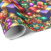 ~ Meerkleurige kerstcadeaus ~ Cadeaupapier (Rol Hoek)