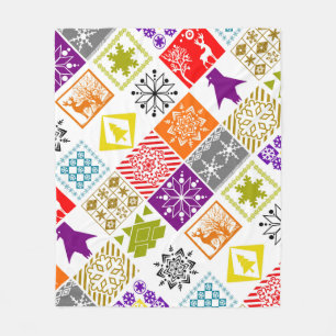 Meerkleurige Kerstmis Fleece Deken