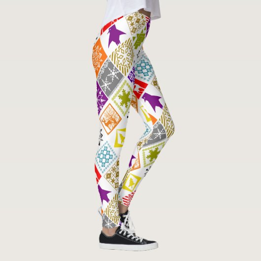Meerkleurige Kerstmis Leggings (Rechts)