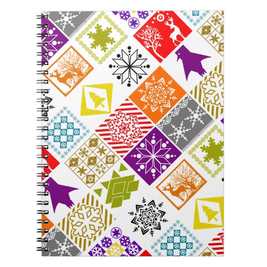 Meerkleurige Kerstmis Notitieboek (Voorkant)