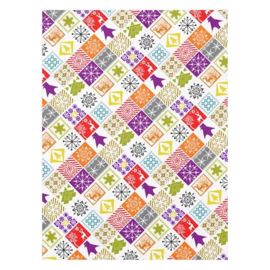 Meerkleurige Kerstmis Tafelkleed (Voorkant)