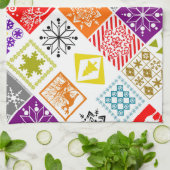 Meerkleurige Kerstmis Theedoek (Gevouwen)