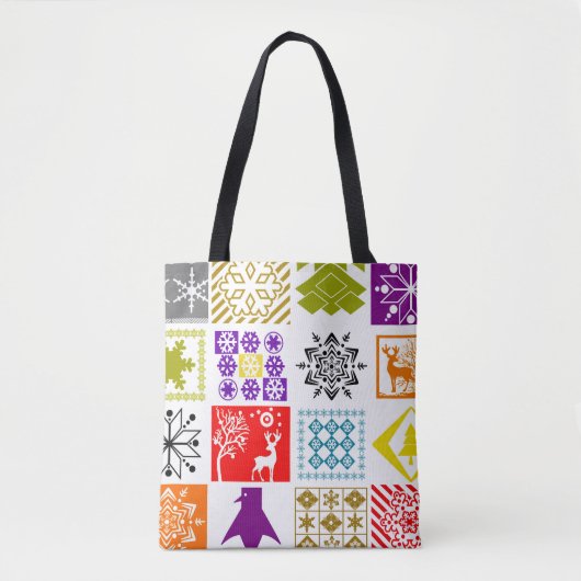 Meerkleurige Kerstmis Tote Bag (Voorkant)