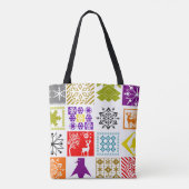 Meerkleurige Kerstmis Tote Bag (Achterkant)