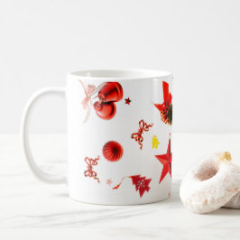 Meerkleurige kerstrode versieringen koffiemok