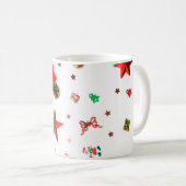 Meerkleurige kerstrode versieringen koffiemok (Voorkant rechts)