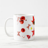 Meerkleurige kerstrode versieringen koffiemok (Links)