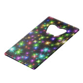 Meerkleurige Kerstster Stralen-57191 Creditkaart Flessenopener (Voorkant Gekanteld)