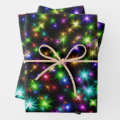 Meerkleurige Kerstster Stralen-57191 Inpakpapier Vel (In situ)