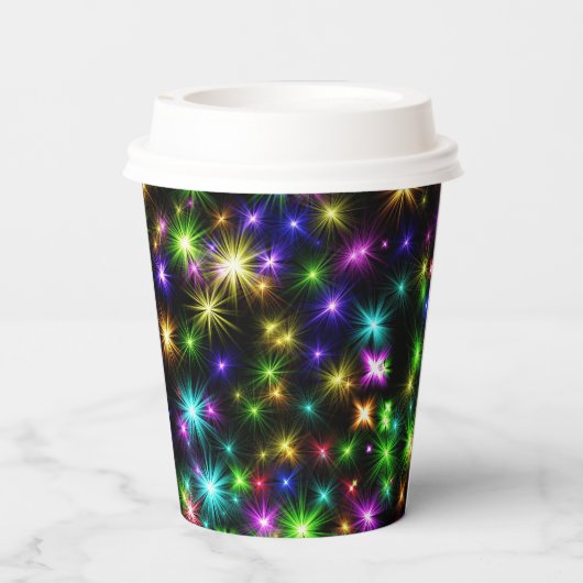 Meerkleurige Kerstster Stralen-57191 Papieren Bekers (Achterkant)