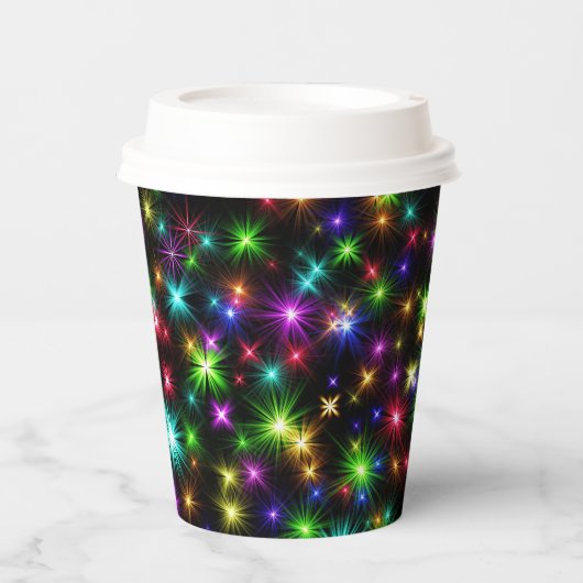 Meerkleurige Kerstster Stralen-57191 Papieren Bekers (Voorkant)