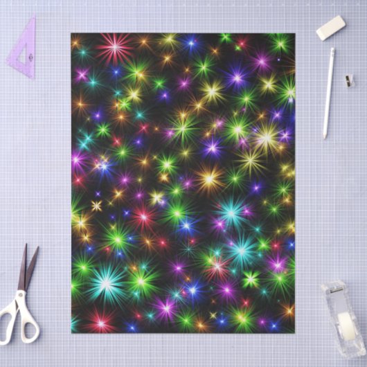 Meerkleurige Kerstster Stralen-57191 Tissuepapier (Craft)