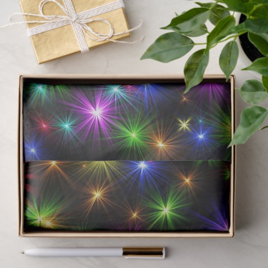 Meerkleurige Kerstster Stralen-57191 Tissuepapier (Geschenk)