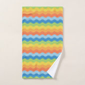Meerkleurige keukenset van Waves Pattern Bath Bad Handdoek (Handdoek)