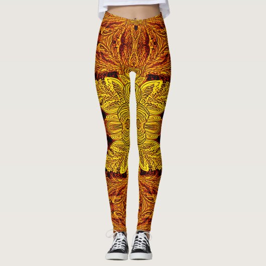 Meerkleurige klassieke textuur "Ratti_Creative_Art Leggings (Voorkant)