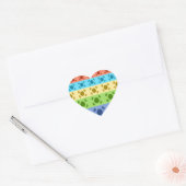 Meerkleurige Koreaanse vlag Art Print Hart Sticker (Envelop)