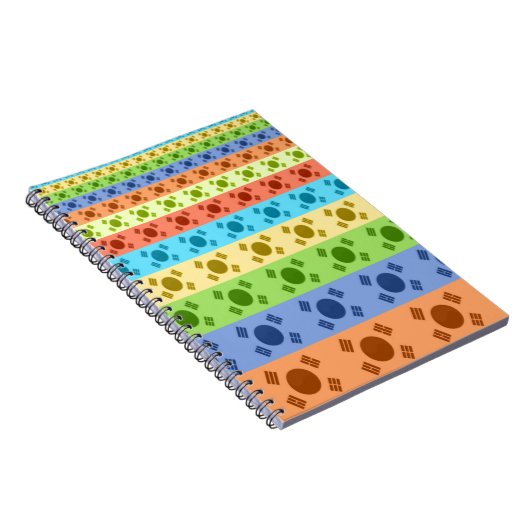 Meerkleurige Koreaanse vlag Art Print Notitieboek (Rechterzijde)