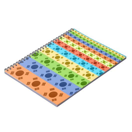 Meerkleurige Koreaanse vlag Art Print Notitieboek (Linkerzijde)