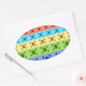 Meerkleurige Koreaanse vlag Art Print Ovale Sticker (Envelop)