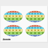 Meerkleurige Koreaanse vlag Art Print Ovale Sticker (Vel)