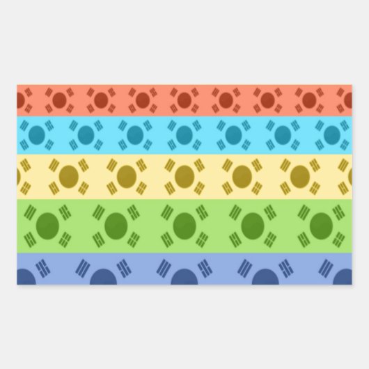 Meerkleurige Koreaanse vlag Art Print Rechthoekige Sticker (Voorkant)