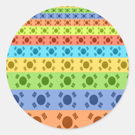 Meerkleurige Koreaanse vlag Art Print Ronde Sticker (Voorkant)