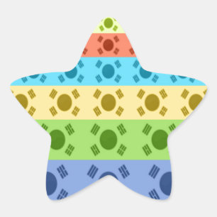 Meerkleurige Koreaanse vlag Art Print Ster Sticker