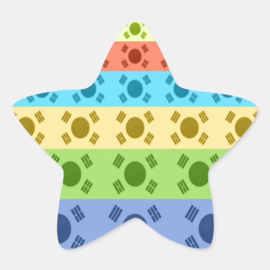 Meerkleurige Koreaanse vlag Art Print Ster Sticker (Voorkant)