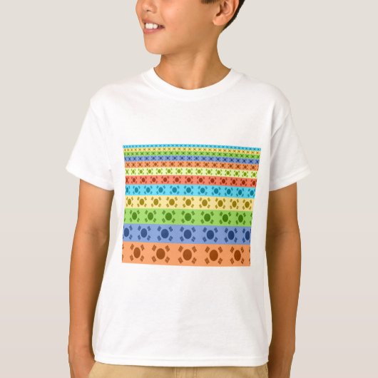 Meerkleurige Koreaanse vlag Art Print T-shirt (Voorkant)