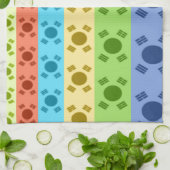 Meerkleurige Koreaanse vlag Art Print Theedoek (Gevouwen)